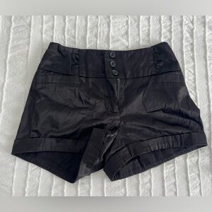 Mandees high waist Black Silk / Satin Women's Shorts size smal